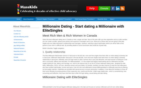 Millionaire Dating Sites In Canada - Millionaire Dating ...