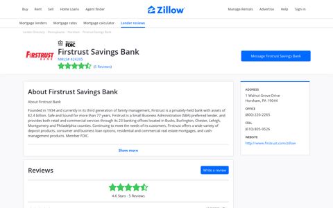 Firstrust Savings Bank - Zillow