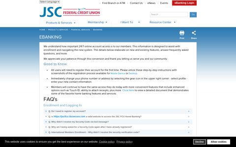 eBanking - JSC Federal Credit Union