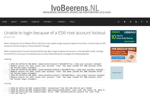 Unable to login because of a ESXi root account lockout ...