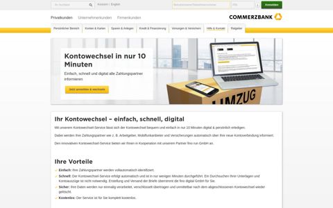 Kontowechsel - Commerzbank