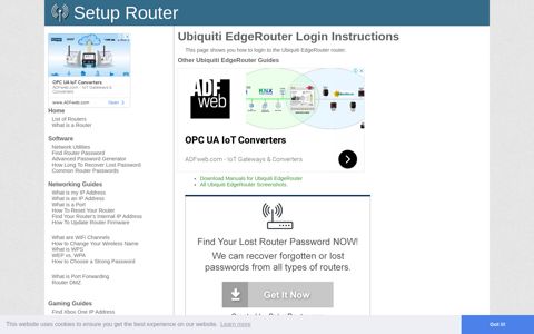 How to Login to the Ubiquiti EdgeRouter - SetupRouter