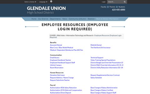Employee Resources (Employee Login Required) - GUHSD