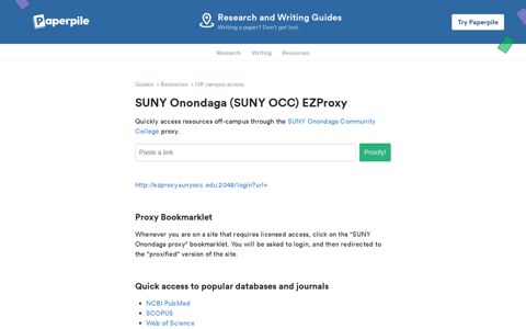 SUNY Onondaga (SUNY OCC) EZProxy - Paperpile
