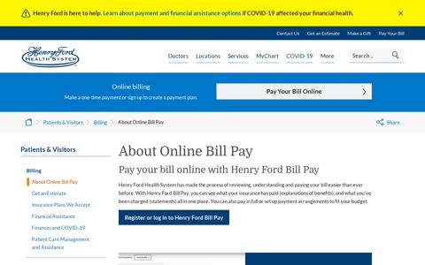 About Online Bill Pay | Billing | Henry Ford Health System ...
