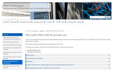 Microsoft Office 365 for private use › RRZE Anleitungen