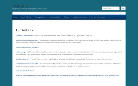 Helpful Links | Utah HMIS