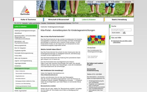 Kita-Portal – Anmeldesystem für ... - Karlsruhe