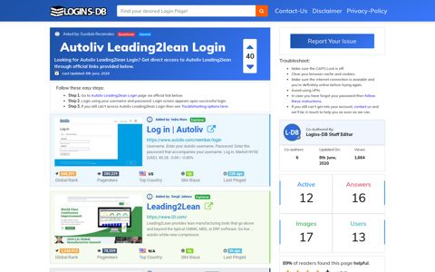 Autoliv Leading2lean Login - Logins-DB