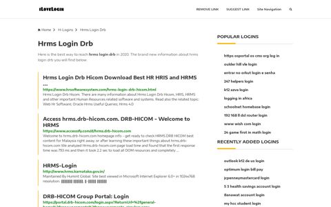 Hrms Login Drb ❤️ One Click Access