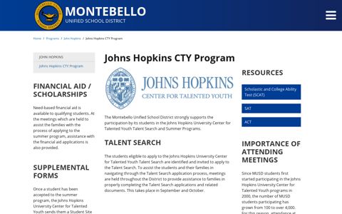 Johns Hopkins CTY Program