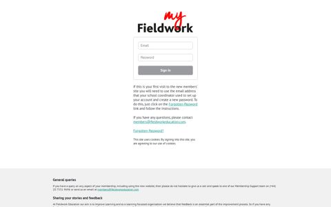 Fieldwork Education - Sign In