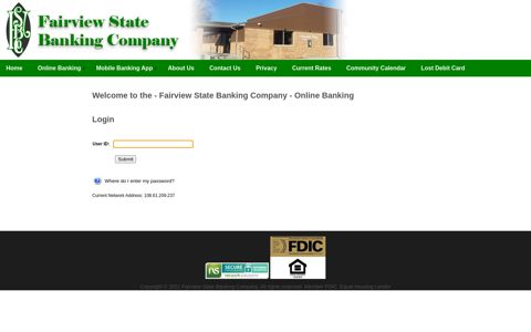 Login - Fairview State Banking Company