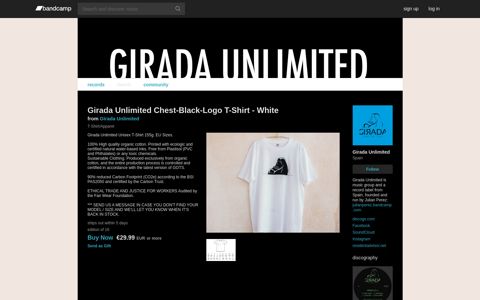 Girada Unlimited Chest-Black-Logo T-Shirt - White | Girada ...
