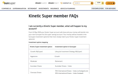 Kinetic Super member FAQs | Sunsuper
