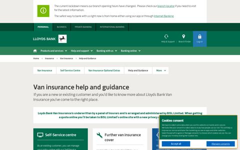 Van insurance Help and Guidance | Insurance | Lloyds Bank