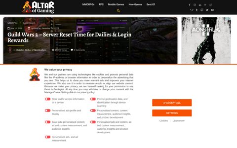 Guild Wars 2 - Server Reset Time for Dailies & Login Rewards ...