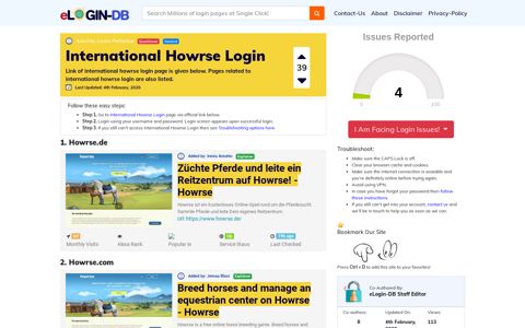 International Howrse Login