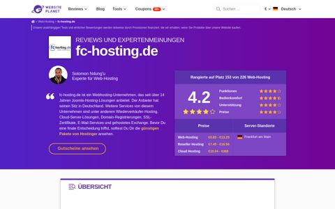 Fc-hosting.de-Test 2020 - lohnt es sich? - Website Planet