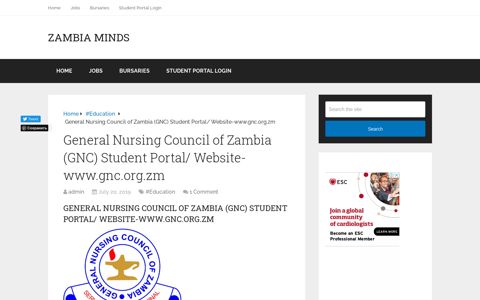 General Nursing Council of Zambia (GNC) Student Portal ...