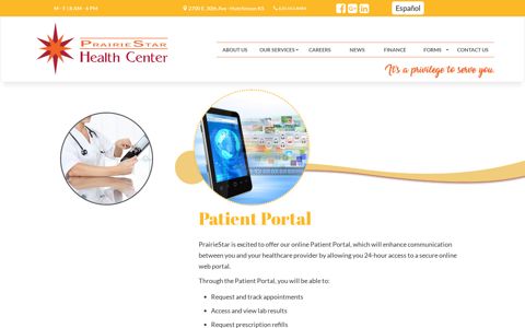 Online Patient Portal - PrairieStar Health Center