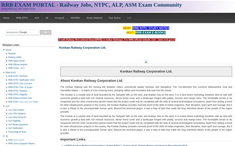 Konkan Railway Corporation Ltd. | RRB EXAM PORTAL ...