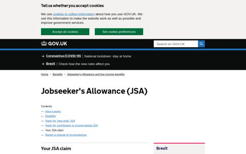 Jobseeker's Allowance (JSA): Your JSA claim - GOV.UK