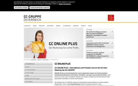 GC ONLINE PLUS | Der Webshop der GC-GRUPPE
