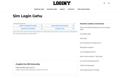 Sim Login Gehu ✔️ One Click Login - loginy.co.uk