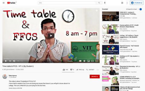 Time table & FFCS - VIT || { By Student } - YouTube