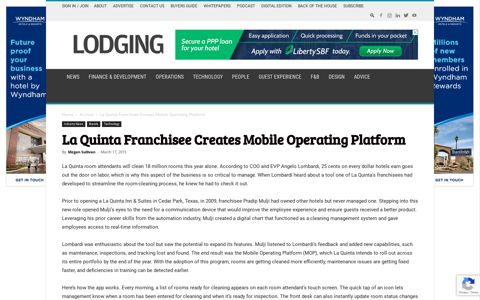 La Quinta Franchisee Creates Mobile Operating Platform ...
