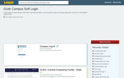 Gcek Campus Soft Login - Loginii.com
