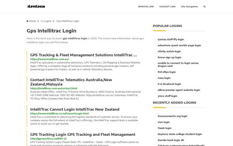 Gps Intellitrac Login ❤️ One Click Access - iLoveLogin