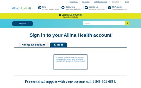 Verify FHM account - Allina Health account