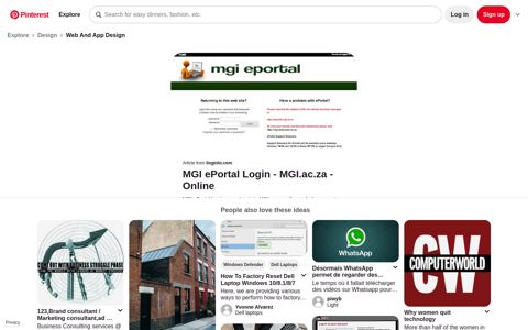 MGI ePortal Login - MGI.ac.za - Online - Pinterest