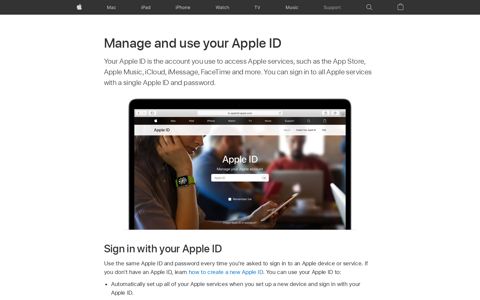 Manage and use your Apple ID – Apple Support