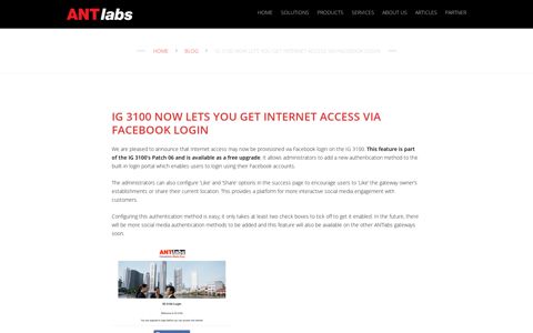 IG 3100 now lets you get Internet access via Facebook login ...