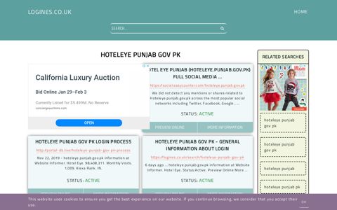 hoteleye punjab gov pk - General Information about Login