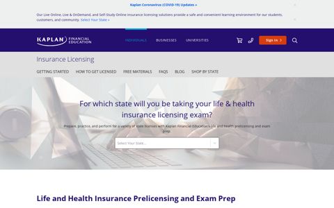 Life & Health Insurance License Exam Prep | Kaplan Financial ...