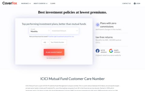 ICICI Mutual Fund Customer Care Number | MF Details ...