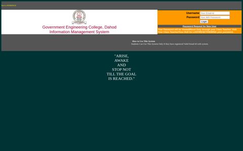 Student Login - Government Engineering College Dahod