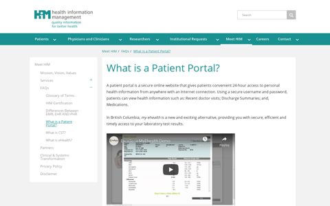 What is a Patient Portal? - Health Information Management