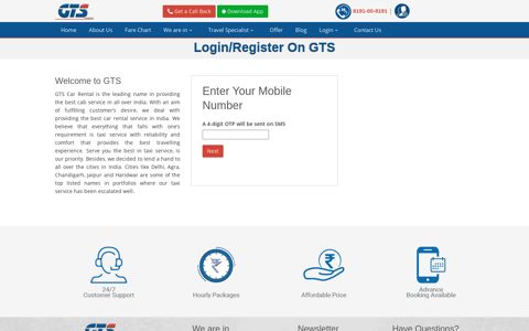 Vendor Login - Gts Car Rental - GTS Cab