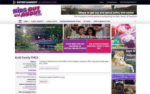 Kraft Family YMCA | Kids Out and About Research Triangle
