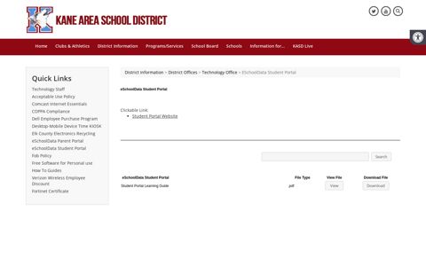 eSchoolData Student Portal - Technology Office - Kane Area ...