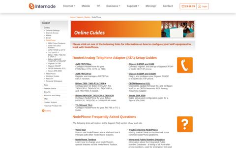 Support :: Guides :: NodePhone - Internode