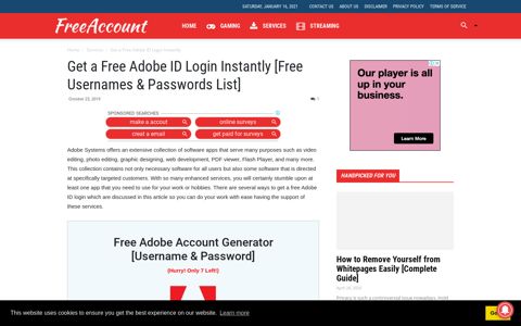 Get a Free Adobe ID Login Instantly [Free Usernames ...