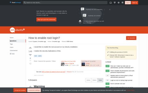 users - How to enable root login? - Ask Ubuntu