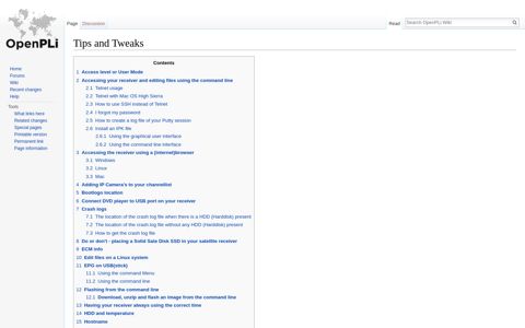 Tips and Tweaks - OpenPLi Wiki