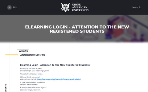 Elearning Login - Attention To The New Registered Students
